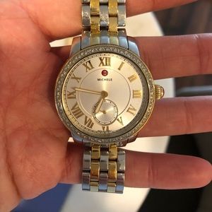 Michele Gold/ Silver Harbor 2 Tones Dial Watch